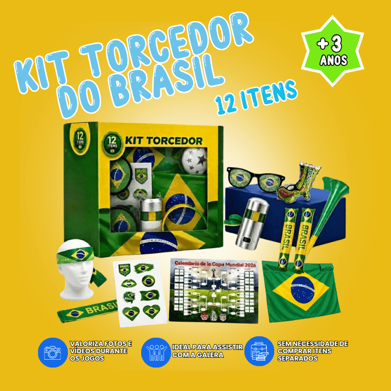Kit Torcedor Copa do Mundo 2026 Brasil